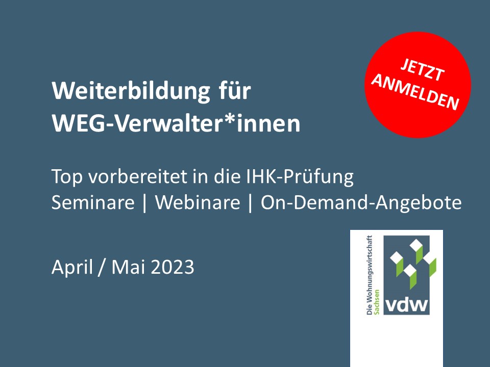 Vorbereitung auf die IHK-Prüfung für WEG-Verwalter